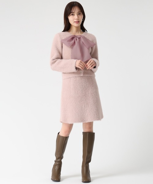 31 Sons de mode（トランテアン　ソン　ドゥ　モード）の「2025秋冬新作 シャギーカーデ×ミニスカセットアップ（セットアップ・レディース・グレー/ブラウン/ピンク・ﾌﾘ-）」の10枚目の写真