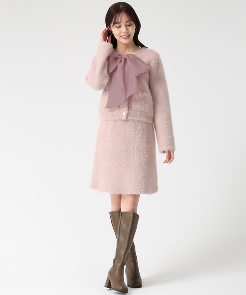 31 Sons de mode（トランテアン　ソン　ドゥ　モード）の「2025秋冬新作 シャギーカーデ×ミニスカセットアップ（セットアップ・レディース・グレー/ブラウン/ピンク・ﾌﾘ-）」の11枚目の写真