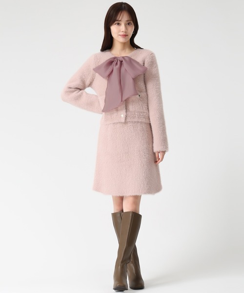 31 Sons de mode（トランテアン　ソン　ドゥ　モード）の「2025秋冬新作 シャギーカーデ×ミニスカセットアップ（セットアップ・レディース・グレー/ブラウン/ピンク・ﾌﾘ-）」の12枚目の写真