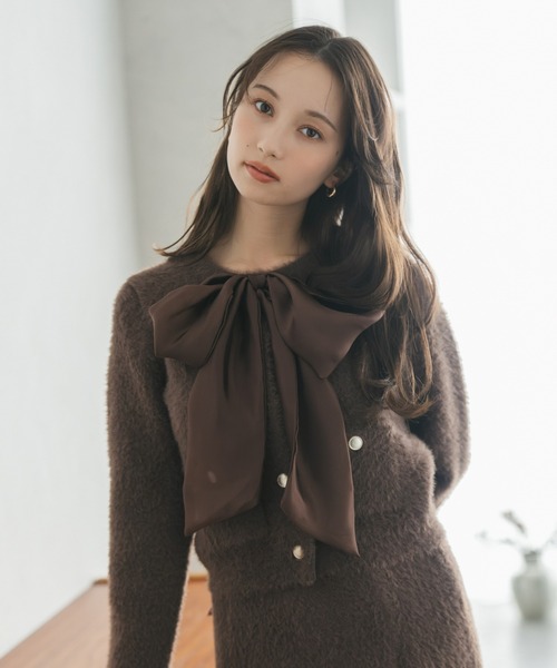 31 Sons de mode（トランテアン　ソン　ドゥ　モード）の「2025秋冬新作 シャギーカーデ×ミニスカセットアップ（セットアップ・レディース・グレー/ブラウン/ピンク・ﾌﾘ-）」の16枚目の写真