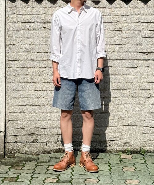 MUSINSA STANDARD（ムシンサスタンダード）の「クリーズウォッシュドルーズストレートデニムパンツ[ライトインディゴ]（デニムパンツ・メンズ・その他・40/38/33/26/27/28/29/42/36/34/32/30/31）」の7枚目の写真