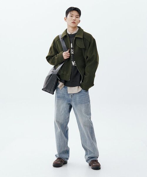 MUSINSA STANDARD（ムシンサスタンダード）の「クリーズウォッシュドルーズストレートデニムパンツ[ライトインディゴ]（デニムパンツ・メンズ・その他・40/38/33/26/27/28/29/42/36/34/32/30/31）」の14枚目の写真