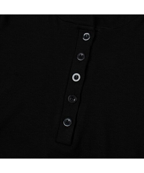 MOAA(モア)の「ヘンリーネックサイドシャーリングロングスリーブ(ブラック)(Tシャツ/カットソー・レディース・その他・MEDIUM/SMALL)」の4枚目の写真