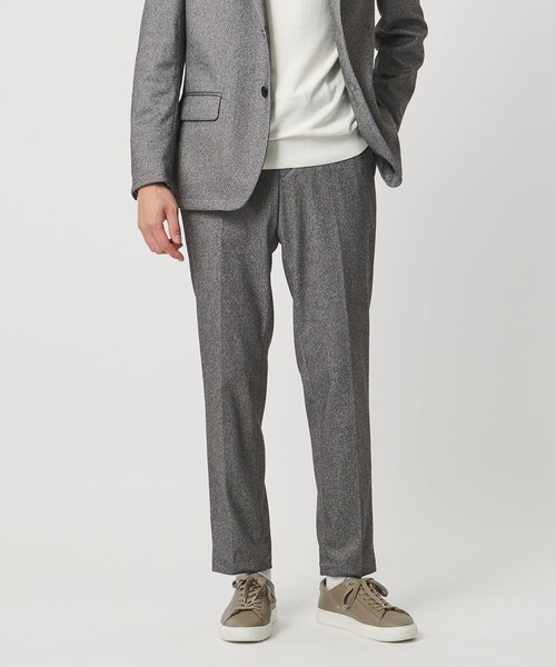 UNITED ARROWS(ユナイテッドアローズ)の「ホームスパン ジャージー ノープリーツ パンツ UA COZY ウォッシャブル ヨコストレッチ 防しわ(スラックス・メンズ・ネイビー/グレー系・XL/M/L/XXL/S)」の6枚目の写真