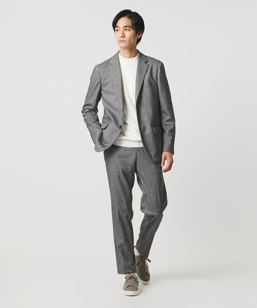 UNITED ARROWS(ユナイテッドアローズ)の「ホームスパン ジャージー ノープリーツ パンツ UA COZY ウォッシャブル ヨコストレッチ 防しわ(スラックス・メンズ・ネイビー/グレー系・XL/M/L/XXL/S)」の8枚目の写真