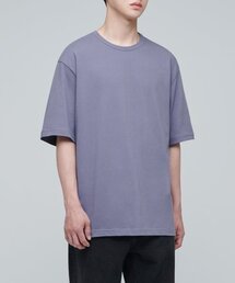 リラックスフィットクルーネックTシャツ[パープルグレー]