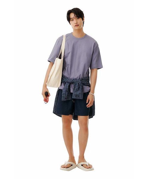 MUSINSA STANDARD（ムシンサスタンダード）の「リラックスフィットクルーネックTシャツ[パープルグレー]（Tシャツ/カットソー・メンズ・その他・LARGE/X-LARGE/XX-LARGE/XXX-LARGE/SMALL/MEDIUM）」の7枚目の写真