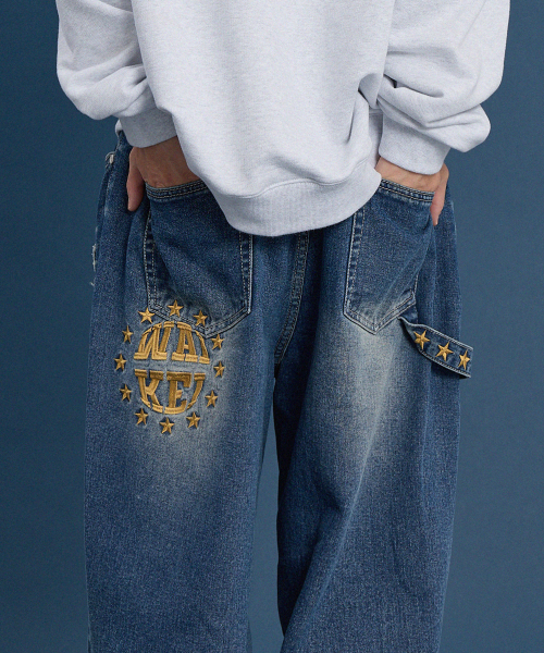 WaiKei（ワイケイ）の「スターアップリケ刺繍デニムパンツミディアムブルー（デニムパンツ・レディース・その他・4/3/1/2）」の5枚目の写真