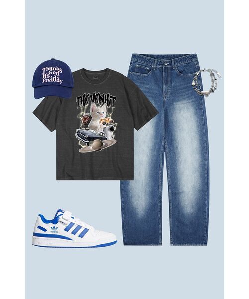 TRILLION(トリリオン)の「フロントウォッシュワイドデニムパンツ(NORMAL BLUE)(デニムパンツ・レディース・その他・SMALL/MEDIUM/LARGE/X-LARGE)」の11枚目の写真