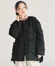 and myera（アンド マイラ）の「ａｎｄ　ｍｙｅｒａフリンジジャカードコート（ノーカラーコート）」