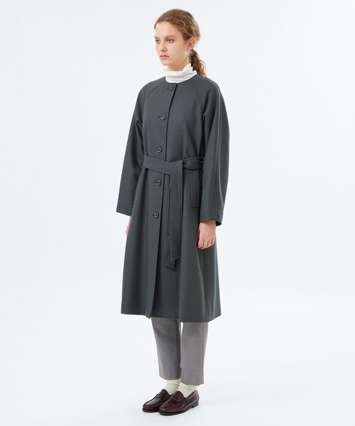 セール】【WEB&一部店舗限定】メルトンノーカラーコート（ノーカラー