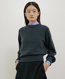 whole garment volume knit-charcoal