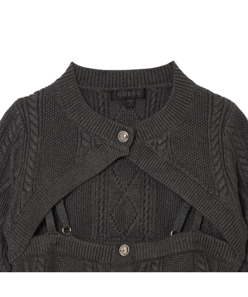 Guess(ゲス)の「Long Sleeves Shrug Cable Daphne Dress ニットワンピース(ワンピース・レディース・ブラウン/チャコールグレー/アイボリー・MEDIUM/X-SMALL/SMALL/LARGE)」の7枚目の写真