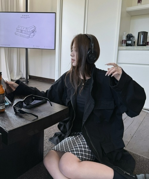 gossip！ロサンゼルス（ゴシップロサンゼルス）の「Y2Kガーリー レトロチェックAラインスカート（ミディアム丈）（スカート・レディース・チェック・L/M/S）」の6枚目の写真
