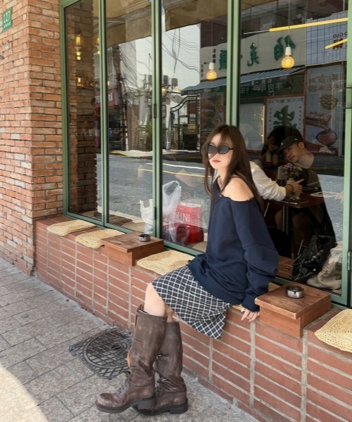 gossip！ロサンゼルス（ゴシップロサンゼルス）の「Y2Kガーリー レトロチェックAラインスカート（ミディアム丈）（スカート・レディース・チェック・L/M/S）」の9枚目の写真