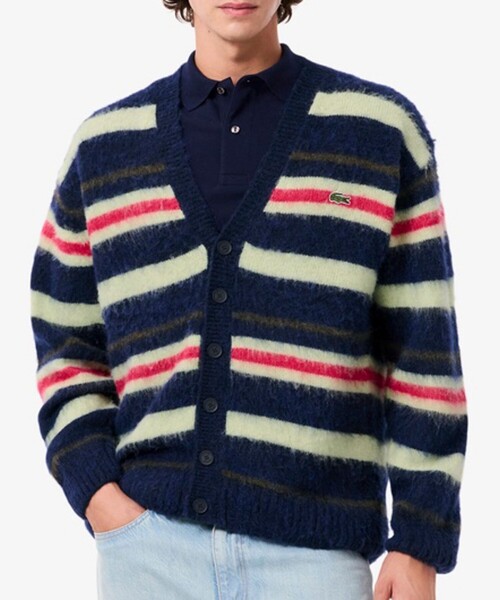 LACOSTE（ラコステ）の「【LACOSTE/ラコステ】アルパカブレンドボーダーニットカーディガン（ニット/セーター・メンズ・ブルー系その他6・M/L）」の5枚目の写真