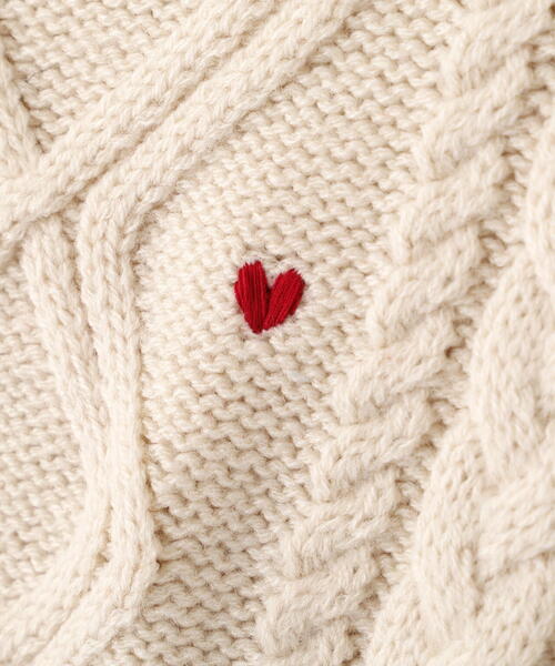 FREE'S MART(フリーズマート)の「◆ハート刺繍ケーブルニット(ニット/セーター・レディース・グレー/ホワイト/レッド・FREE)」の22枚目の写真