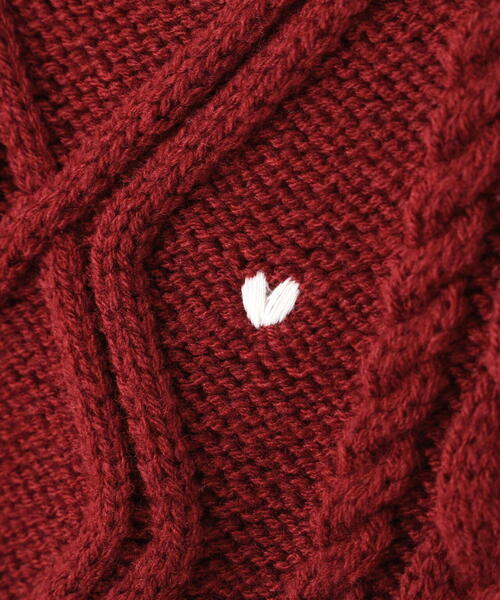 FREE'S MART(フリーズマート)の「◆ハート刺繍ケーブルニット(ニット/セーター・レディース・グレー/ホワイト/レッド・FREE)」の12枚目の写真