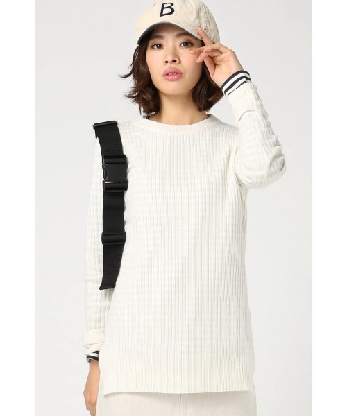 JOURNAL STANDARD（ジャーナルスタンダード）の「カシミヤ/Ang ワイドリブクルーネックプルオーバー#（ニット/セーター・レディース・グレー/カーキ/ホワイト/キャメル・FREE）」の2枚目の写真