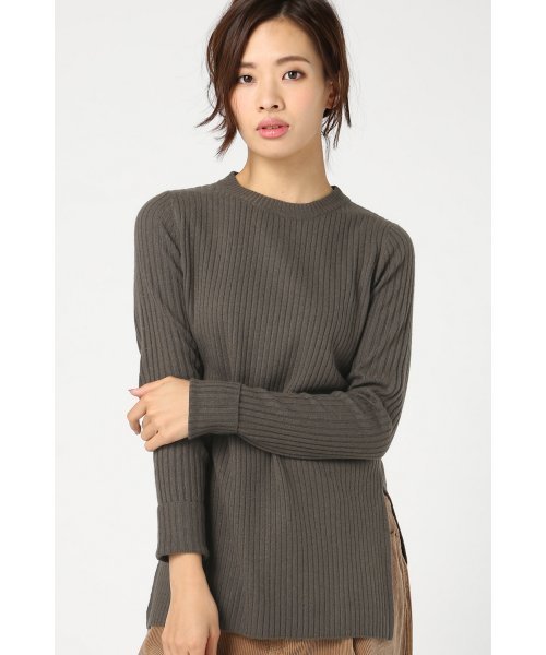 JOURNAL STANDARD（ジャーナルスタンダード）の「カシミヤ/Ang ワイドリブクルーネックプルオーバー#（ニット/セーター・レディース・グレー/カーキ/ホワイト/キャメル・FREE）」の4枚目の写真