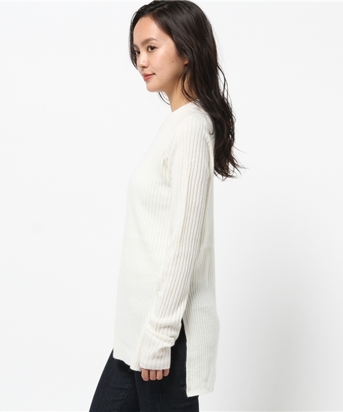 JOURNAL STANDARD（ジャーナルスタンダード）の「カシミヤ/Ang ワイドリブクルーネックプルオーバー#（ニット/セーター・レディース・グレー/カーキ/ホワイト/キャメル・FREE）」の9枚目の写真