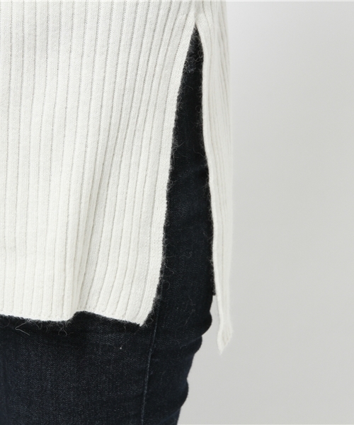 JOURNAL STANDARD（ジャーナルスタンダード）の「カシミヤ/Ang ワイドリブクルーネックプルオーバー#（ニット/セーター・レディース・グレー/カーキ/ホワイト/キャメル・FREE）」の5枚目の写真