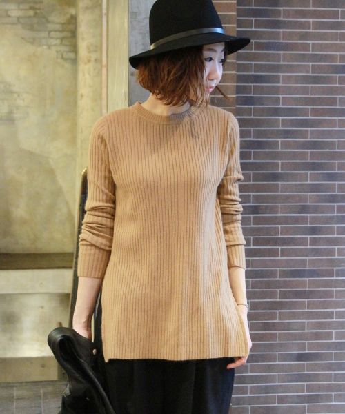 JOURNAL STANDARD（ジャーナルスタンダード）の「カシミヤ/Ang ワイドリブクルーネックプルオーバー#（ニット/セーター・レディース・グレー/カーキ/ホワイト/キャメル・FREE）」の18枚目の写真