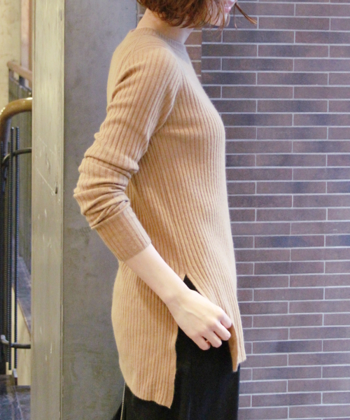 JOURNAL STANDARD（ジャーナルスタンダード）の「カシミヤ/Ang ワイドリブクルーネックプルオーバー#（ニット/セーター・レディース・グレー/カーキ/ホワイト/キャメル・FREE）」の19枚目の写真