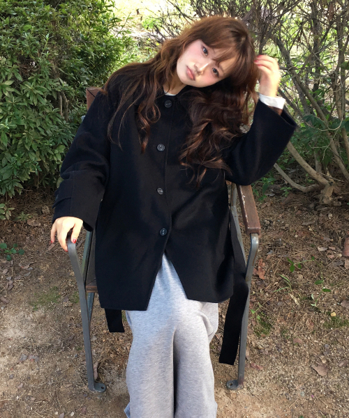 MONGDOL(モンドル)の「カシミヤウールハンドメイドハーフコートブラックMDCT013BLACK(チェスターコート・レディース・その他・F)」の10枚目の写真