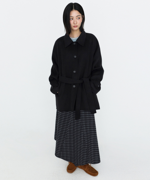 MONGDOL(モンドル)の「カシミヤウールハンドメイドハーフコートブラックMDCT013BLACK(チェスターコート・レディース・その他・F)」の5枚目の写真