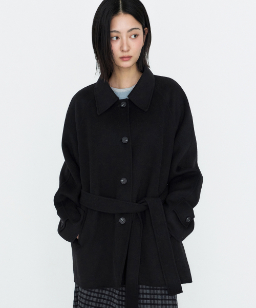 MONGDOL(モンドル)の「カシミヤウールハンドメイドハーフコートブラックMDCT013BLACK(チェスターコート・レディース・その他・F)」の13枚目の写真