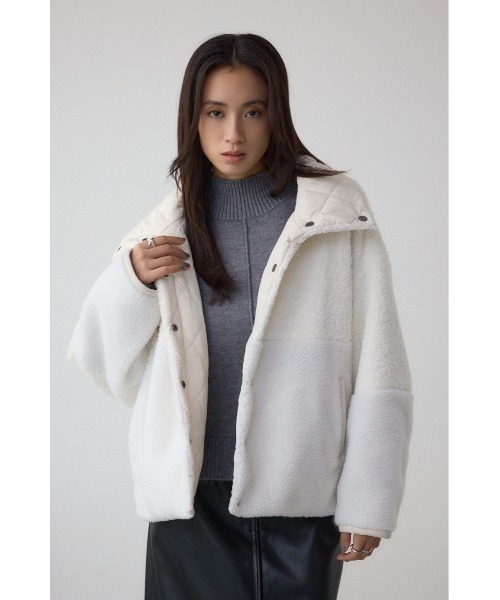 AZUL by moussy（アズールバイマウジー）の「リバーシブルキルティングボアブルゾン（ブルゾン・レディース・アイボリー/ブラック/ブラウン・SMALL/MEDIUM）」の6枚目の写真