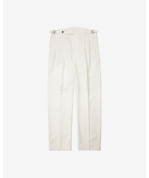sortie(ソルティ)の「8s Linen Side-adjust Trousers (Ivory)(その他パンツ・メンズ・その他・LARGE/MEDIUM/SMALL/X-LARGE)」の1枚目の写真