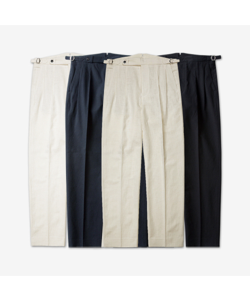 sortie(ソルティ)の「8s Linen Side-adjust Trousers (Ivory)(その他パンツ・メンズ・その他・LARGE/MEDIUM/SMALL/X-LARGE)」の7枚目の写真