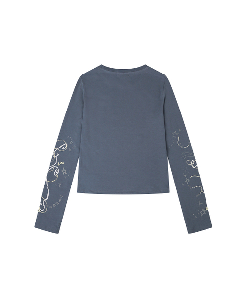 TUOMIO（トゥオミオ）の「DRAWING LONG SLEEVES [DUSTY BLUE]（Tシャツ/カットソー・レディース・その他・1/2）」の3枚目の写真