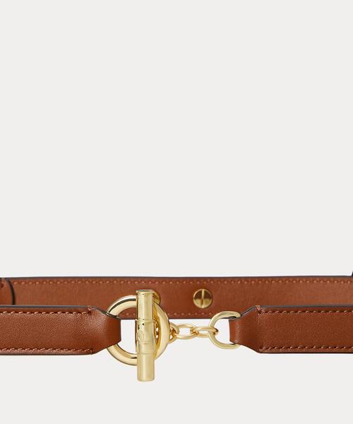 LAUREN RALPH LAUREN（ローレン ラルフ ローレン）の「レザー トグル スキニー ベルト（ベルト・レディース・ブラウン・M/S/XS）」の4枚目の写真