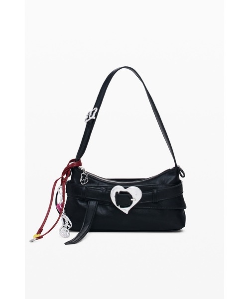 Desigual（デシグアル）の「Heart-Buckle Shoulder Bag with Tassel/ハートバックルショルダーバッグ タッセル付き（ショルダーバッグ・レディース・ブラック・FREE）」の10枚目の写真