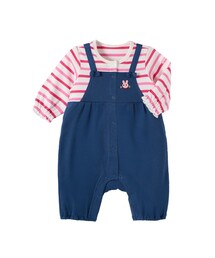 HOT BISCUITS（ホットビスケッツ）の「オーバーオール重ね着風 7分丈カバーオール（ロンパース）」