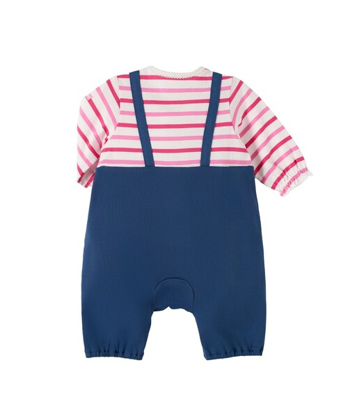 オーバーオール重ね着風 7分丈カバーオール