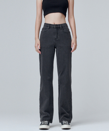 MALOUPE（マロップ）の「9101 Brushed high rise wide denim pants (gray)（デニムパンツ・レディース）」