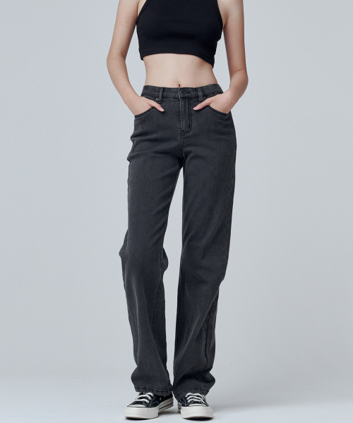 MALOUPE（マロップ）の「9101 起毛ハイライズワイドデニムパンツ (グレー)（デニムパンツ・レディース・グレー・30/26/28）」の3枚目の写真