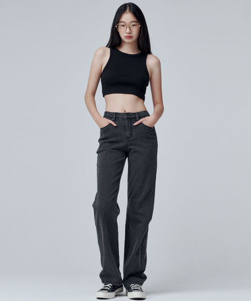 MALOUPE（マロップ）の「9101 起毛ハイライズワイドデニムパンツ (グレー)（デニムパンツ・レディース・グレー・30/26/28）」の5枚目の写真