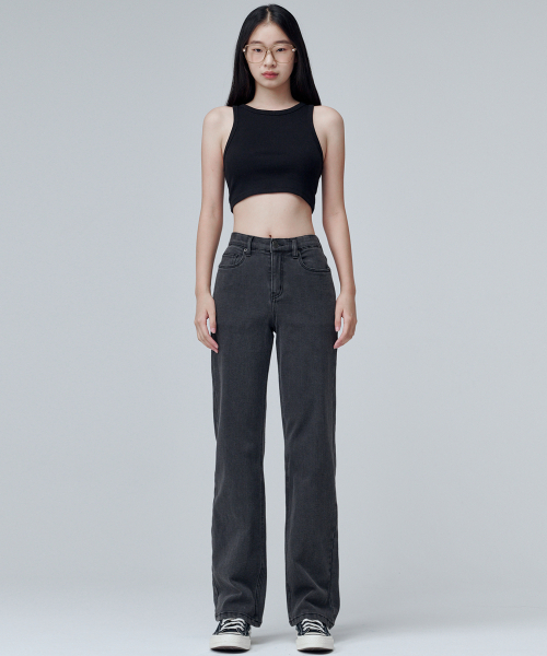 MALOUPE（マロップ）の「9101 起毛ハイライズワイドデニムパンツ (グレー)（デニムパンツ・レディース・グレー・30/26/28）」の6枚目の写真