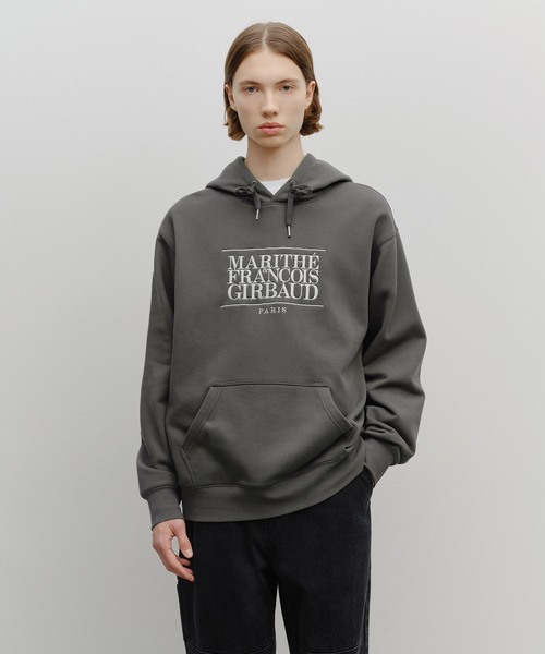 CLASSIC LOGO EMBROIDERY HOODIE (BRUSHED)（パーカー）｜MARITHE +