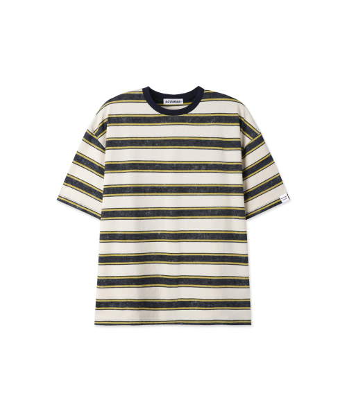 APOSTROPHE COMMA(アポストロフィコンマ)の「ソルトウォッシングストライプ半袖Tシャツ_ミント(Tシャツ/カットソー・メンズ・その他・LARGE/MEDIUM/SMALL)」の3枚目の写真