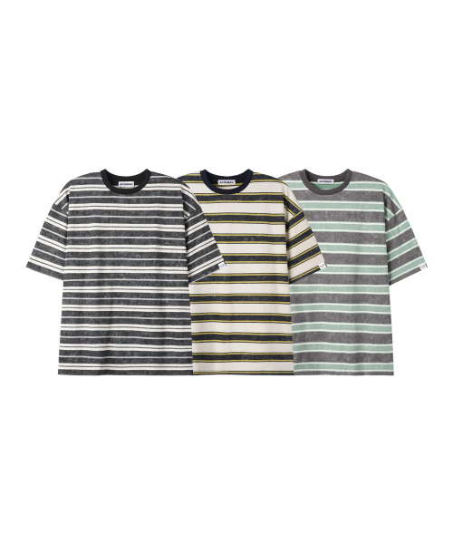 APOSTROPHE COMMA(アポストロフィコンマ)の「ソルトウォッシングストライプ半袖Tシャツ_ミント(Tシャツ/カットソー・メンズ・その他・LARGE/MEDIUM/SMALL)」の5枚目の写真