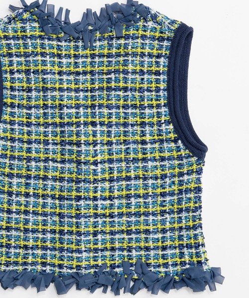 MAISON SPECIAL(メゾンスペシャル)の「Tweed Knit Vest/ツイードニットベスト(ベスト・レディース・ピンク/ブルー/ブラック・FREE)」の14枚目の写真