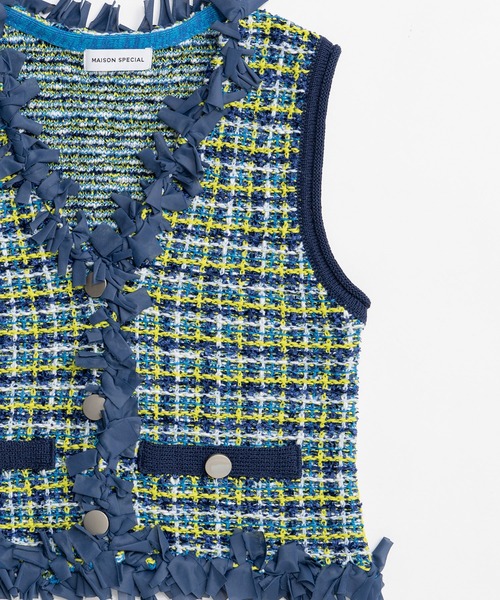 PRE-ORDER】Tweed Knit Vest/ツイードニットベスト（ベスト）｜MAISON