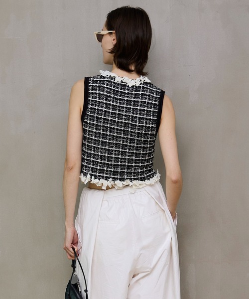 MAISON SPECIAL ツイード ベスト 2026SPRING PRE-ORDER】Tweed Knit Vest/ツイードニットベスト（ベスト