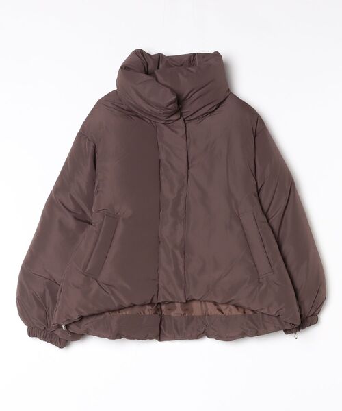 Per sist ence（パーシエンス）の「スタンドカラーノンキルト中綿ブルゾン（ダウンジャケット/コート・レディース・ブラック/ブラウン/ベージュ系・ONE SIZE）」の9枚目の写真